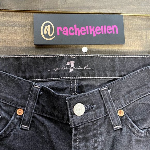 7 For All Mankind Black Bootcut Jeans Size 30 - Picture 3 of 15